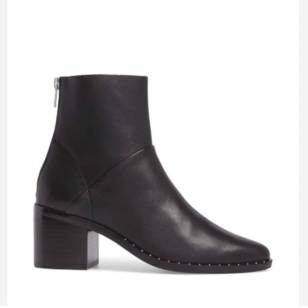 Treasure & Bond Farrah black leather pointed toe ankle boots booties heeled 9.5